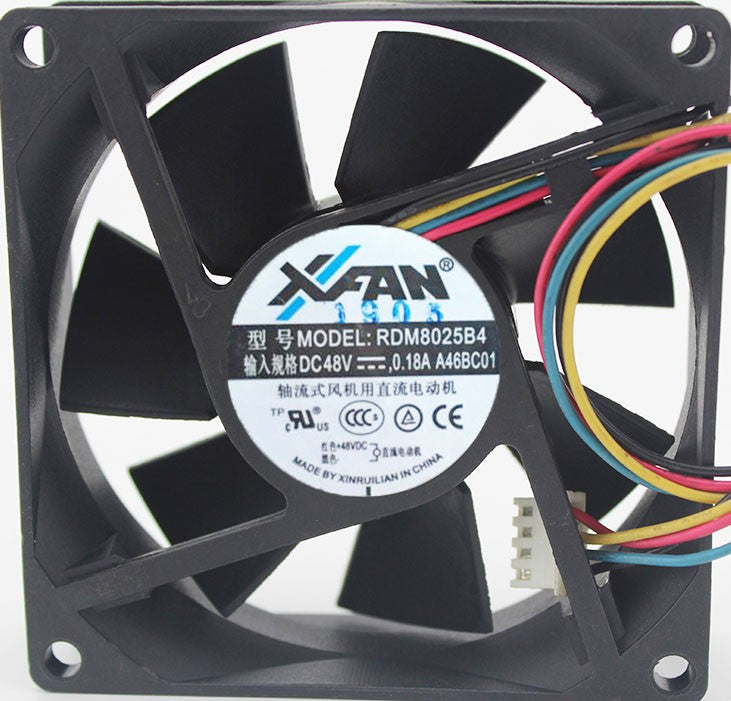 XFAN RDM8025B4 48V 0.18A 4wires cooling fan XFAN RDM8025B4 48V 0.18A 4wires cooling fan